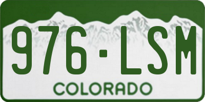 CO license plate 976LSM