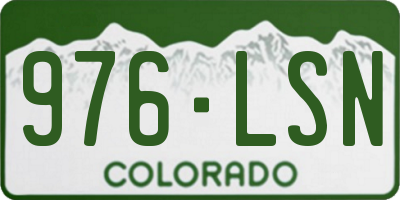 CO license plate 976LSN