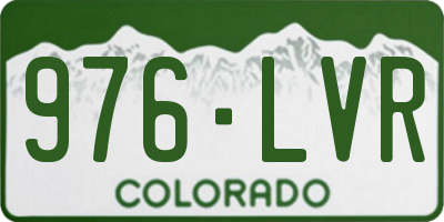 CO license plate 976LVR