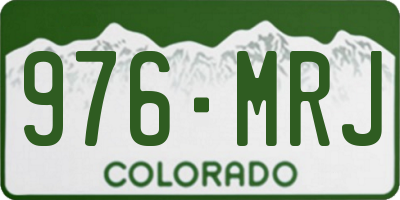 CO license plate 976MRJ