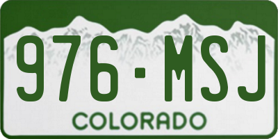 CO license plate 976MSJ