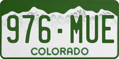 CO license plate 976MUE