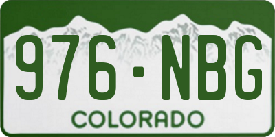 CO license plate 976NBG