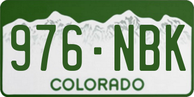 CO license plate 976NBK