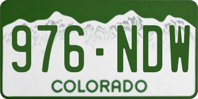 CO license plate 976NDW