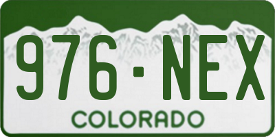 CO license plate 976NEX