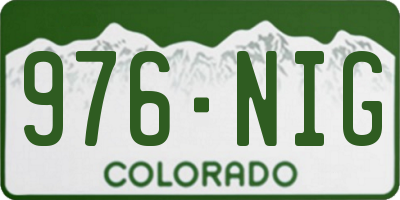 CO license plate 976NIG