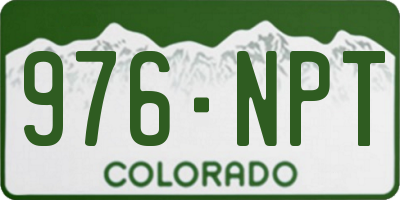 CO license plate 976NPT