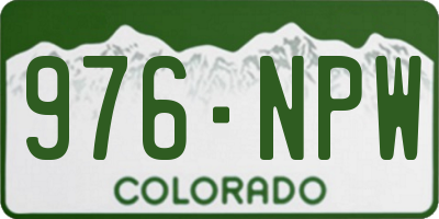 CO license plate 976NPW