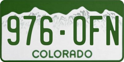 CO license plate 976OFN