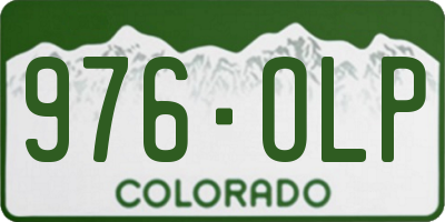 CO license plate 976OLP
