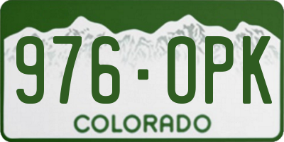 CO license plate 976OPK