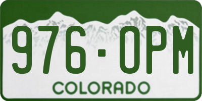 CO license plate 976OPM
