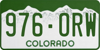 CO license plate 976ORW