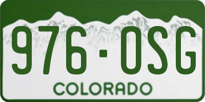 CO license plate 976OSG