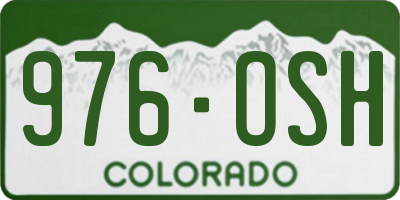 CO license plate 976OSH