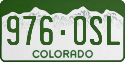 CO license plate 976OSL