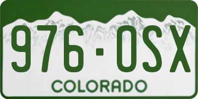 CO license plate 976OSX