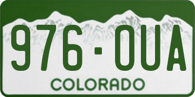 CO license plate 976OUA