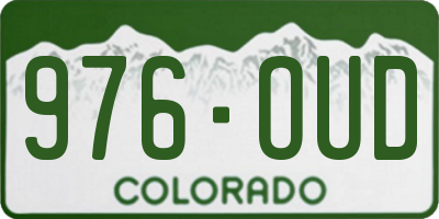 CO license plate 976OUD