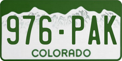 CO license plate 976PAK