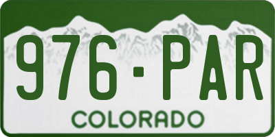 CO license plate 976PAR