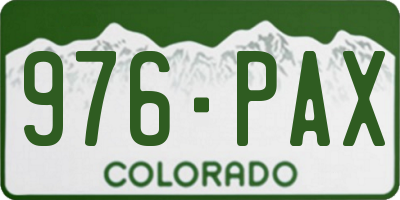 CO license plate 976PAX