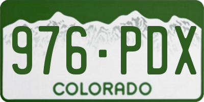 CO license plate 976PDX