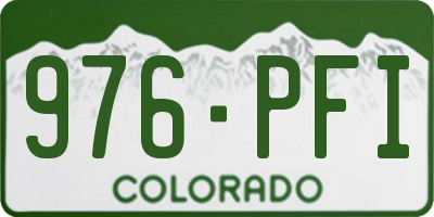 CO license plate 976PFI