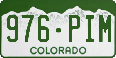 CO license plate 976PIM
