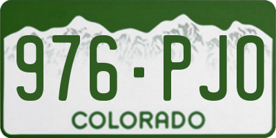 CO license plate 976PJO