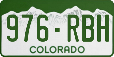 CO license plate 976RBH
