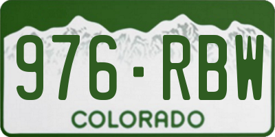 CO license plate 976RBW
