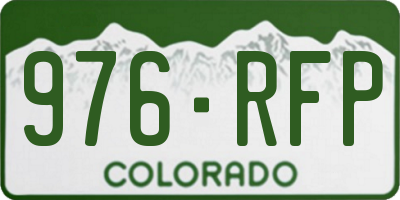 CO license plate 976RFP