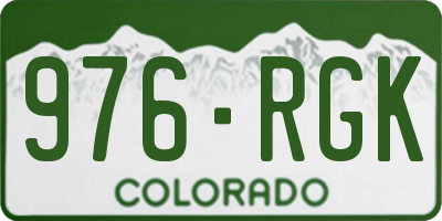 CO license plate 976RGK