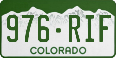 CO license plate 976RIF