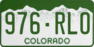 CO license plate 976RLO