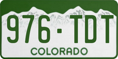 CO license plate 976TDT