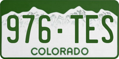 CO license plate 976TES