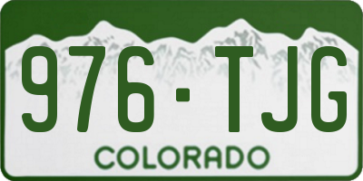 CO license plate 976TJG
