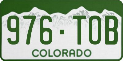 CO license plate 976TOB