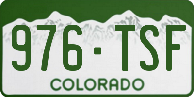 CO license plate 976TSF