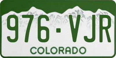 CO license plate 976VJR