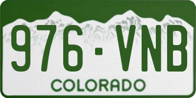 CO license plate 976VNB