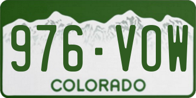 CO license plate 976VOW