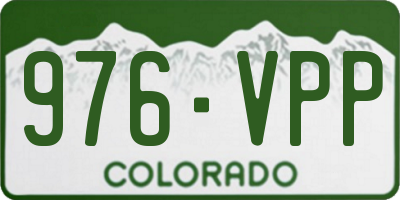 CO license plate 976VPP
