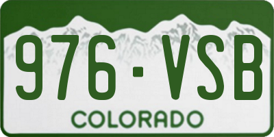 CO license plate 976VSB
