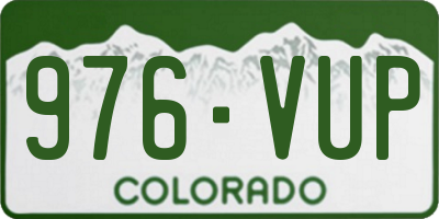 CO license plate 976VUP