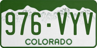 CO license plate 976VYV