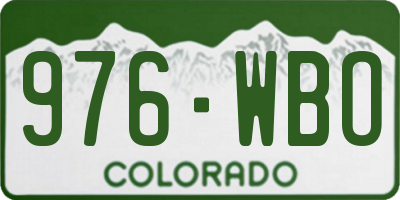 CO license plate 976WBO